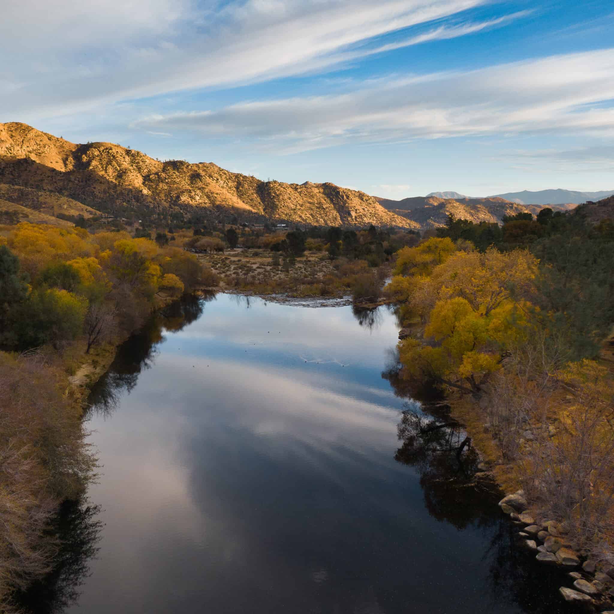 upper kern river at sunset