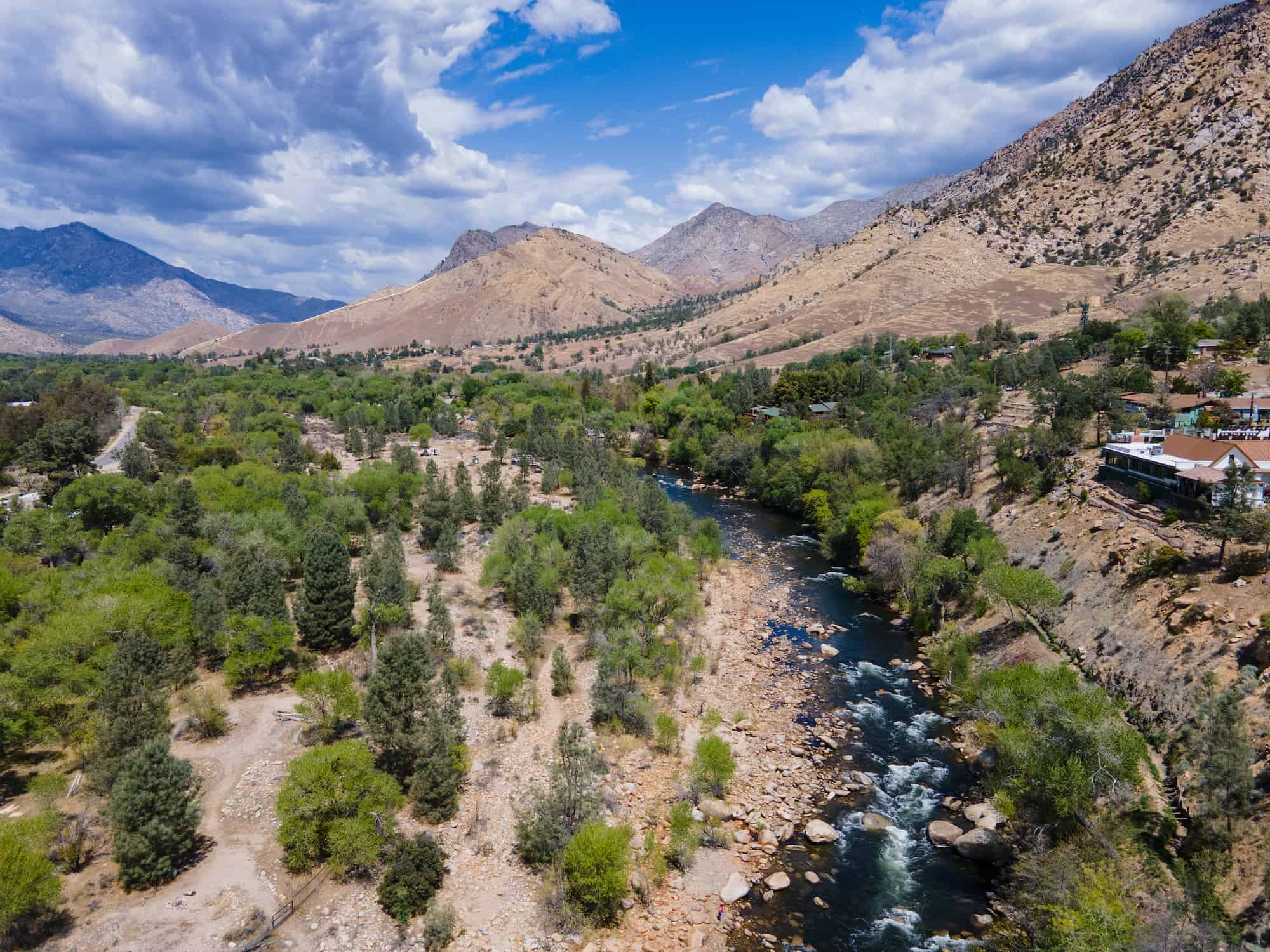 aerial view of the kern river