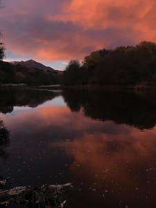 cloudy pink sunset on the Kern River Sierra South Mountain Sports Kern River California