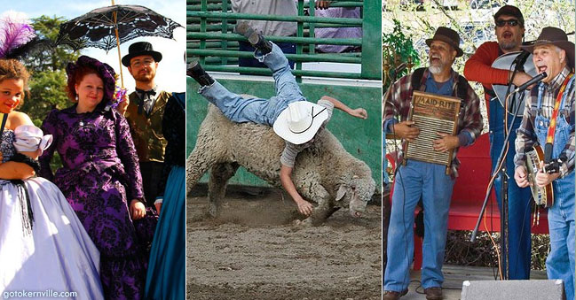 three photo grouping of Whiskey Flat Fall Festival Sierra South Mountain Sports Kern River California